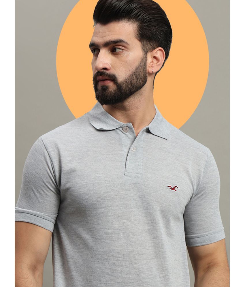     			GET GOLF Pack of 1 Cotton Blend Regular Fit Solid Half Sleeves Men's Polo T Shirt ( Grey )