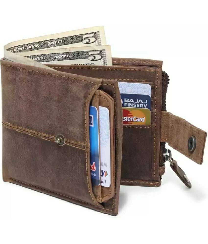     			Sonrisa 100% Leather Self Design Men's Regular Wallet With More Than 10 Slots For Card ( Brown , Pack of 1 )