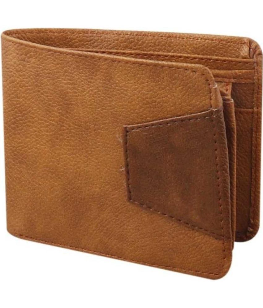     			Sonrisa PU Self Design Men's Regular Wallet With 9 Slots For Card ( Tan , Pack of 1 )