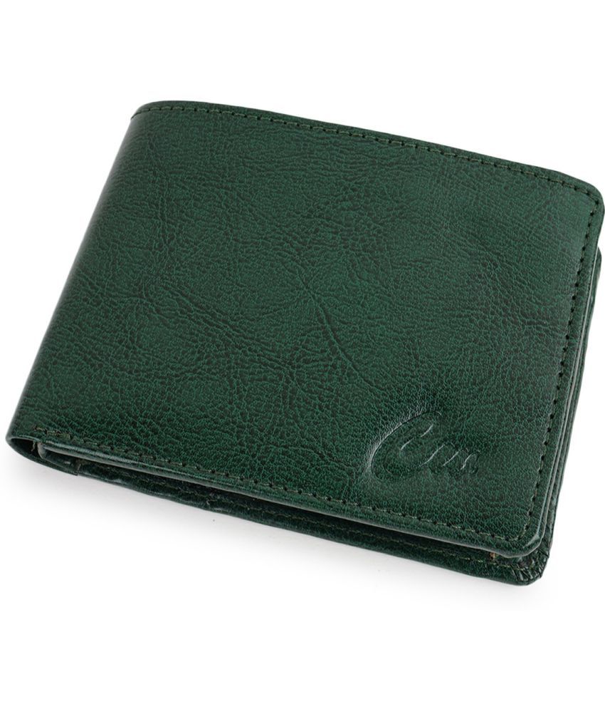     			Sonrisa PU Solid Men's Regular Wallet With 9 Slots For Card ( Green , Pack of 1 )