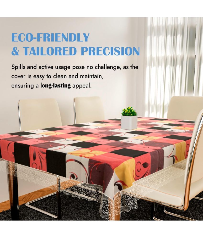     			CreadCraft Printed PVC 4 Seater Rectangle Table Cover ( 150 x 105 ) cm Pack of 1 Multi