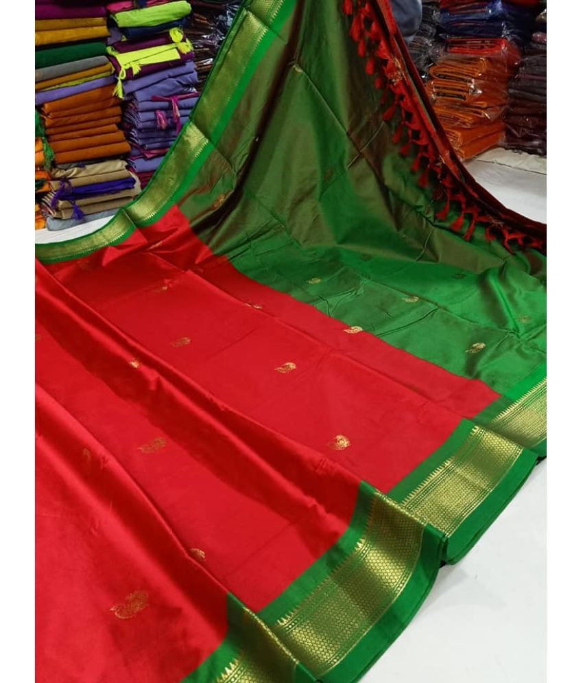     			FAB SILK Cotton Silk Woven Saree With Blouse Piece ( Multicolor9 , Pack of 1 )