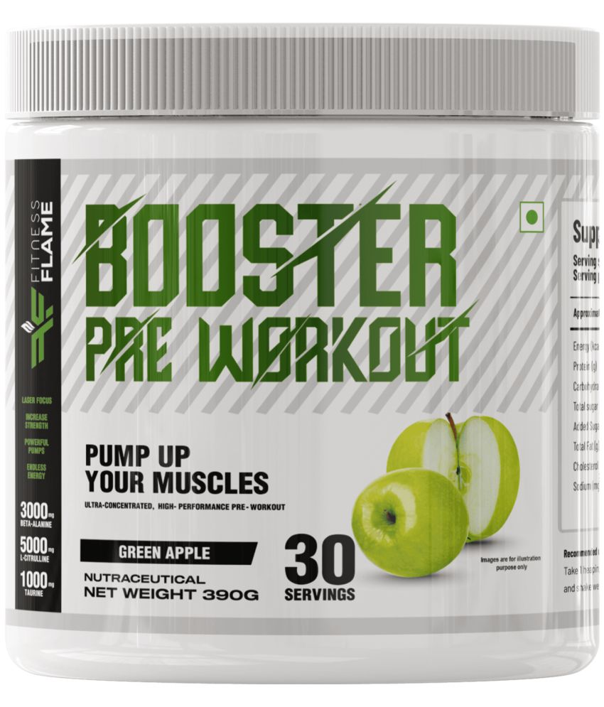     			Fitness Flame Booster Preworkout ( Green Apple), 390 gm