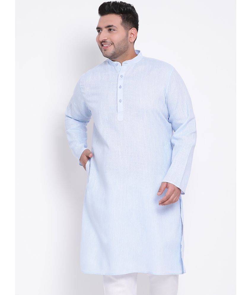     			Hangup Blue Linen Men's Regular Kurta ( Pack of 1 )