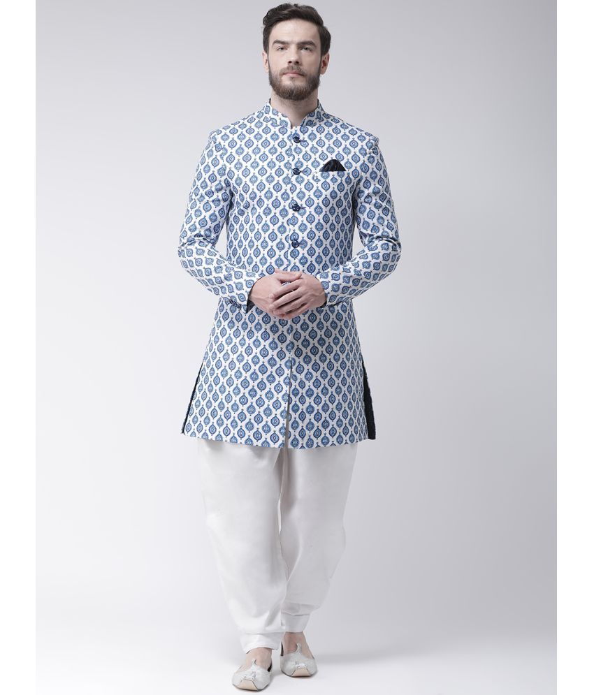     			Hangup Blue Viscose Regular Fit Men's Kurta Pyjama Set ( Pack of 1 )