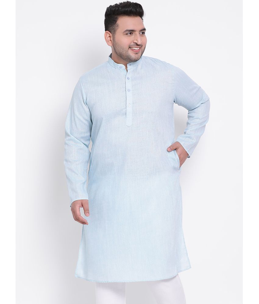     			Hangup Sea Green Linen Men's Regular Kurta ( Pack of 1 )