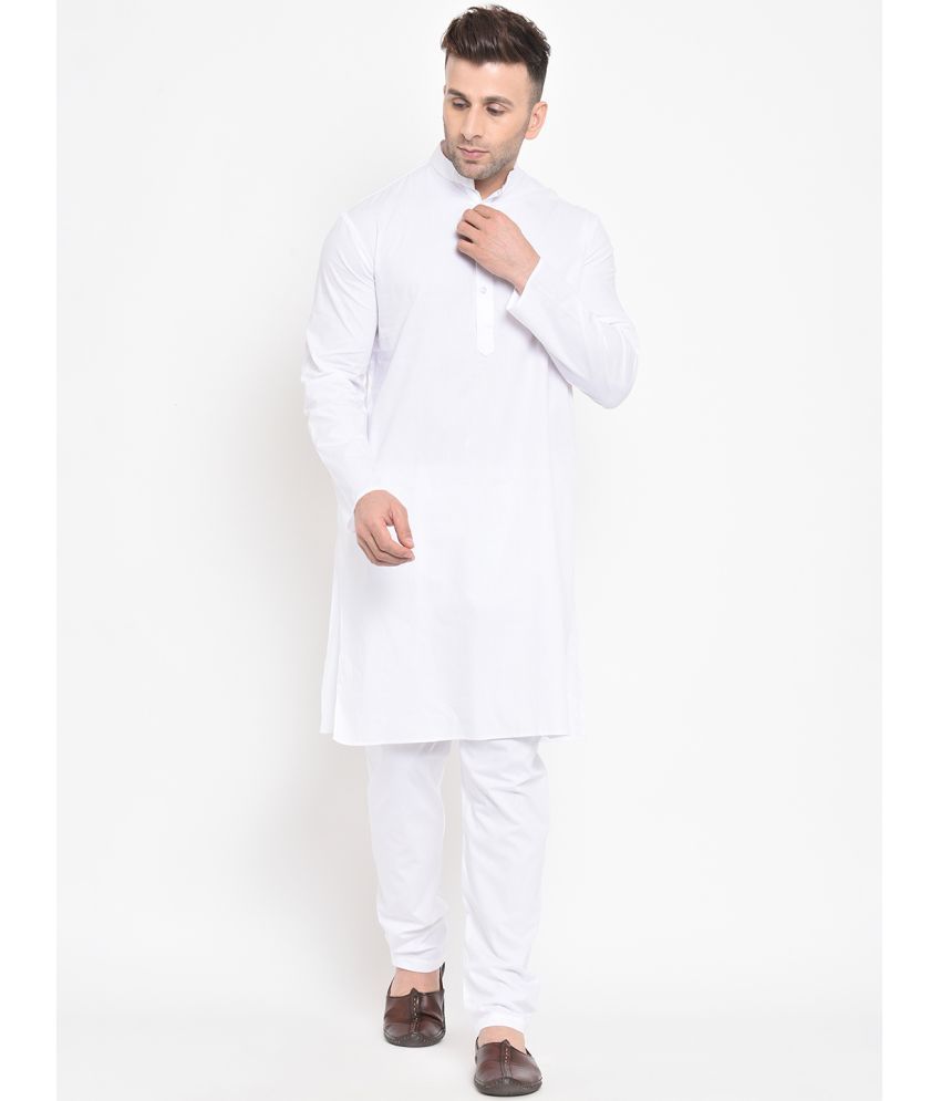     			Hangup White Rayon Regular Fit Men's Kurta Pyjama Set ( Pack of 1 )