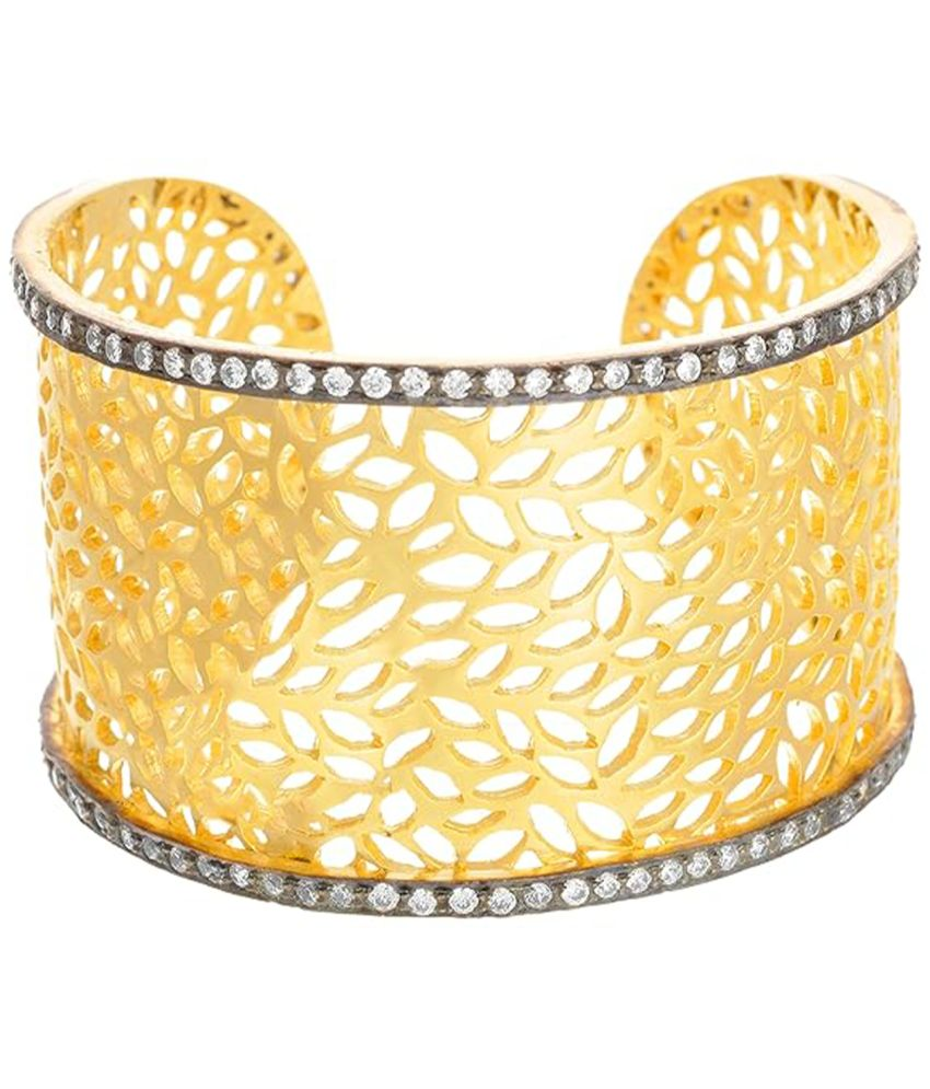     			JFL - Jewellery For Less Gold Cuff ( Pack of 1 )