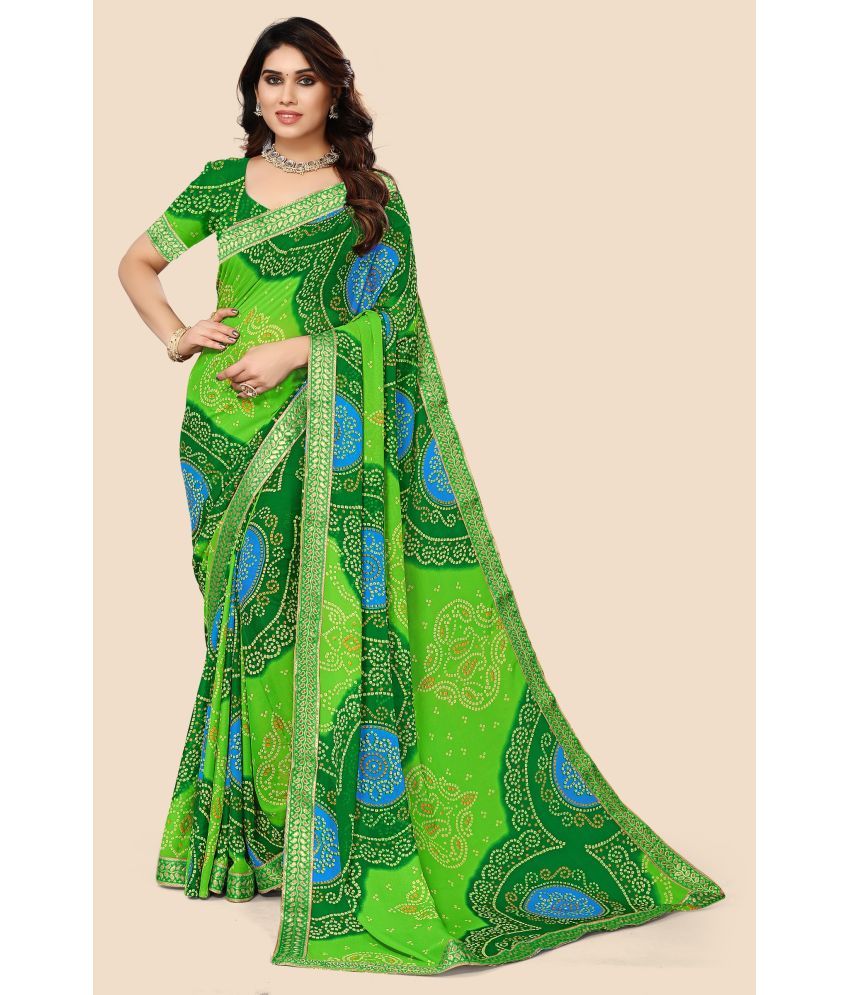     			Kanooda Prints Georgette Printed Saree With Blouse Piece ( Multicolor , Pack of 1 )