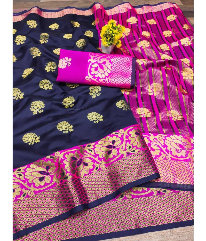     			Kanooda Prints Jacquard Woven Saree With Blouse Piece ( Multicolor , Pack of 1 )