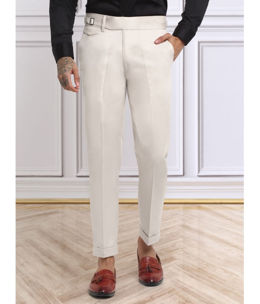     			Klotthe Slim Pleated Men's Formal Trouser - Cream ( Pack of 1 )