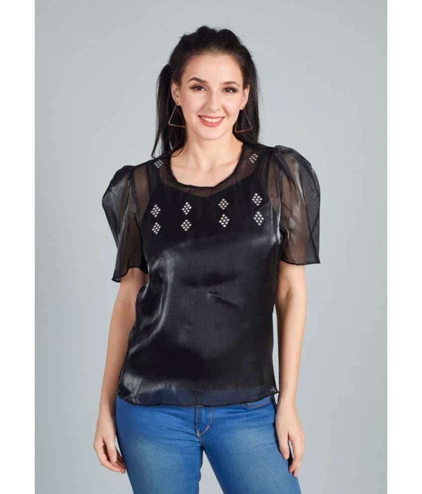     			Mantra Fashion Black Polyester Women's Regular Top ( Pack of 1 )