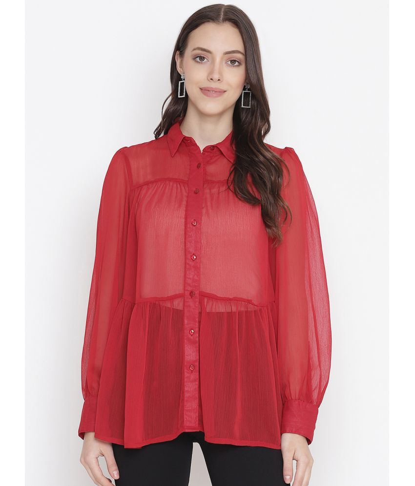     			Oxolloxo Red Polyester Shirt - Pack of 1