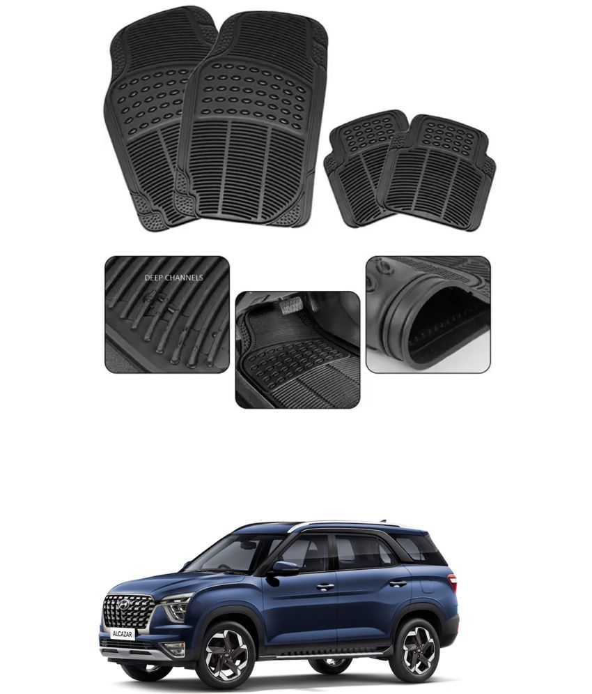     			RONISH Car Rubber Mat (Set Of 4) Foot Mat For Hyundai Alcazar