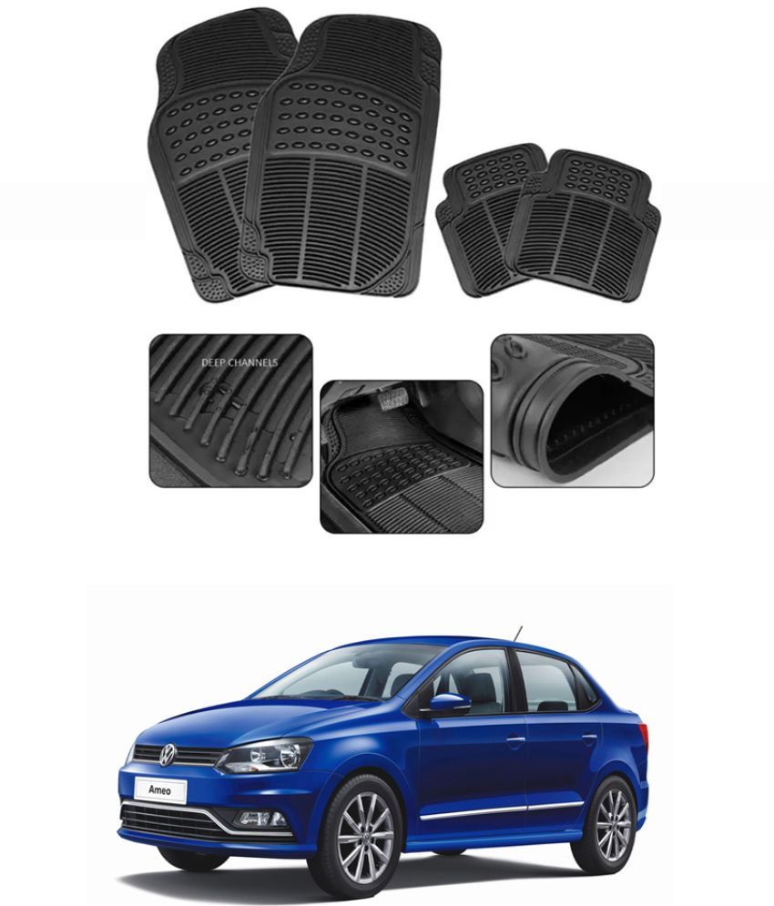     			RONISH Car Rubber Mat (Set Of 4) Foot Mat For Volkswagen Ameo