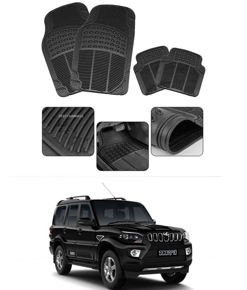     			RONISH Car Rubber Mat (Set Of 4) Foot Mat For Mahindra Scorpio