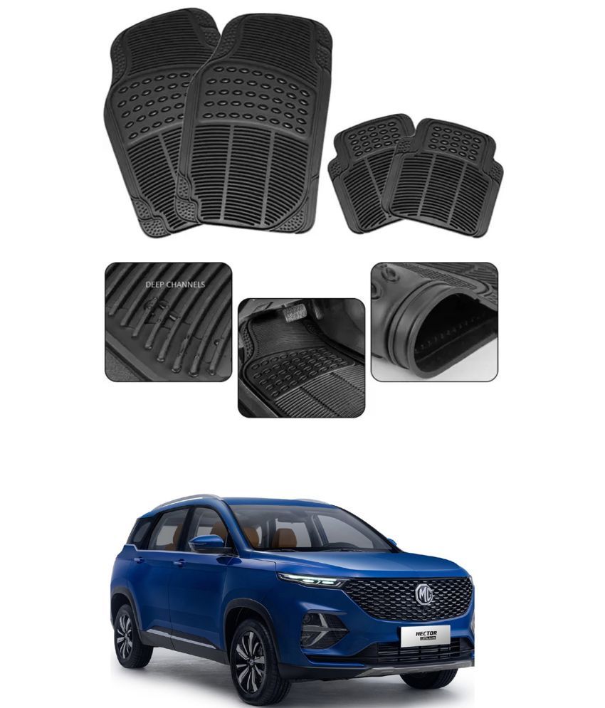     			RONISH Car Rubber Mat (Set Of 4) Foot Mat For MG Hector Plus