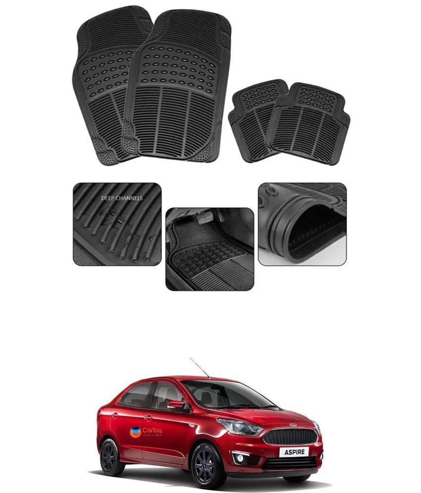     			RONISH Car Rubber Mat (Set Of 4) Foot Mat For Ford Aspire