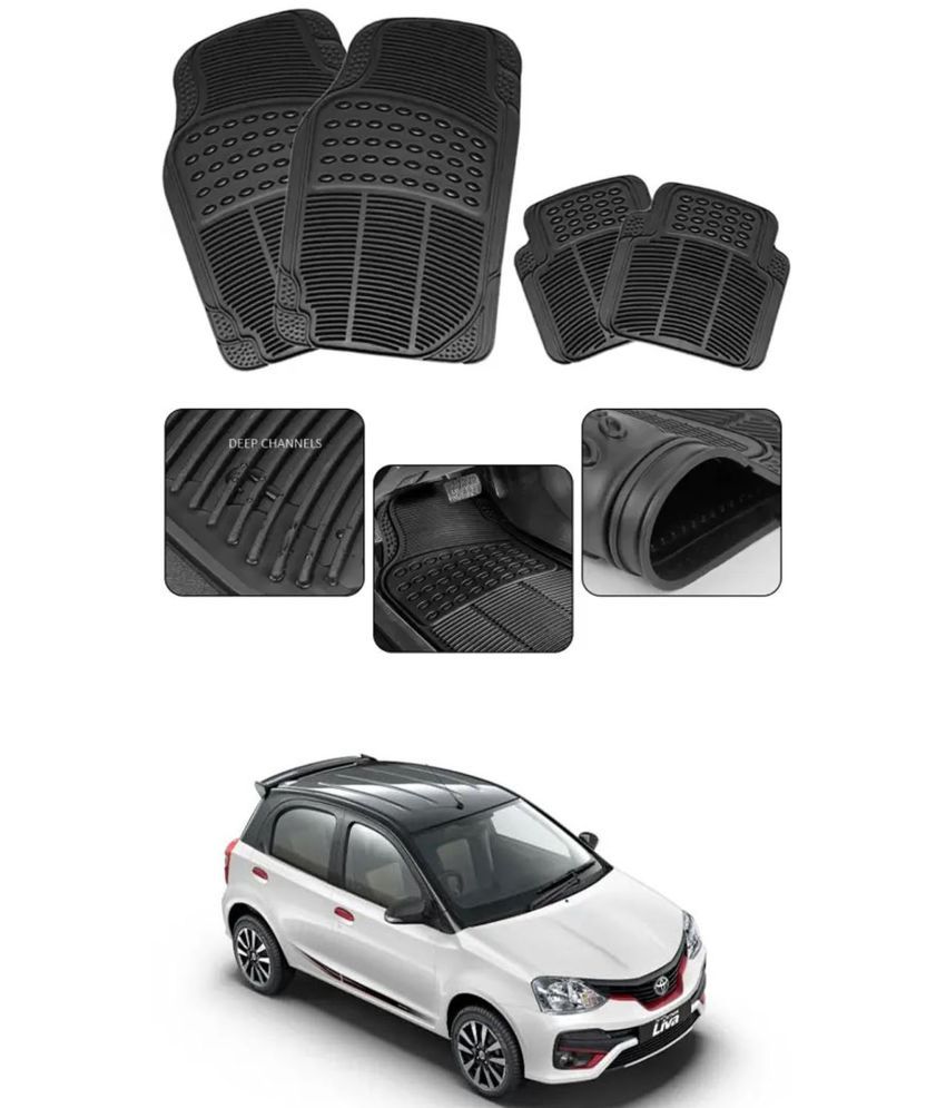     			RONISH Car Rubber Mat (Set Of 4) Foot Mat For Toyota Liva