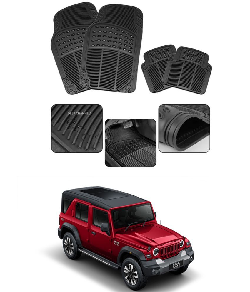     			RONISH Car Rubber Mat (Set Of 4) Foot Mat For Mahindra Thar Roxx