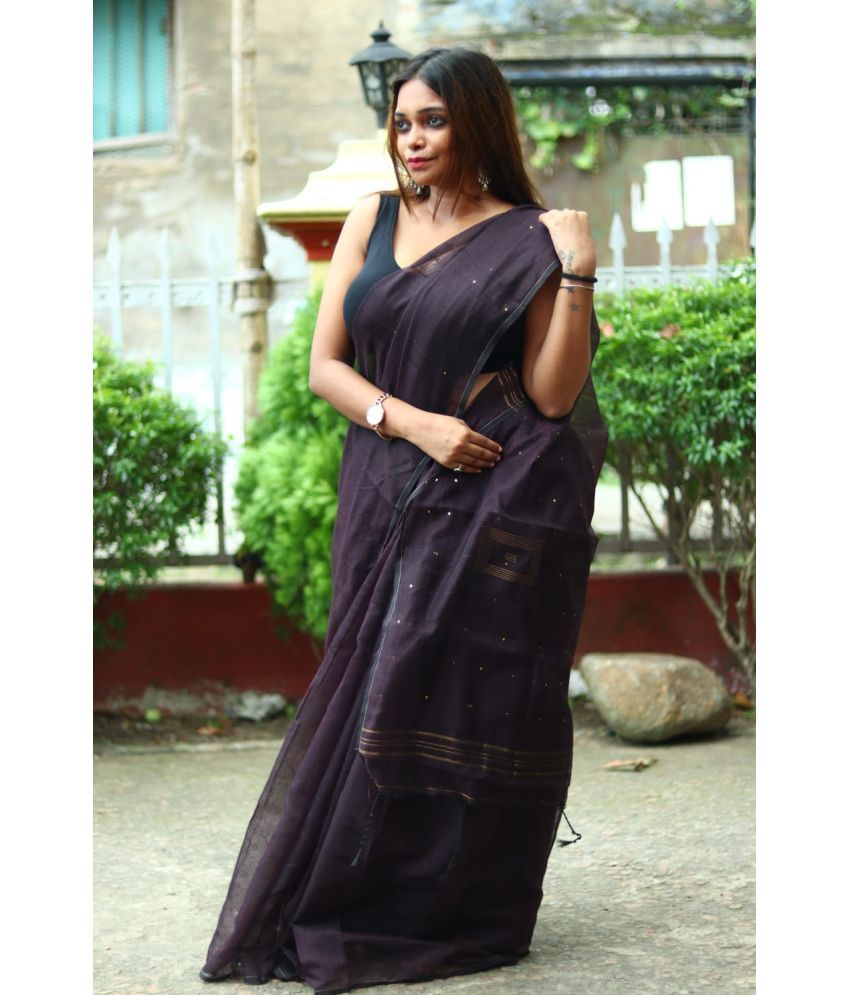     			SARADA HANDLOOM Art Silk Embellished Saree With Blouse Piece ( Coffee , Pack of 1 )