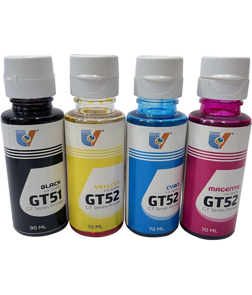     			UV INFOTECH GT5810 Multicolor Ink 300ml Pack of 4 Compatible for DeskJet, Ink Tank & Smart Tank Printers (1x90ml, 3x70ml)