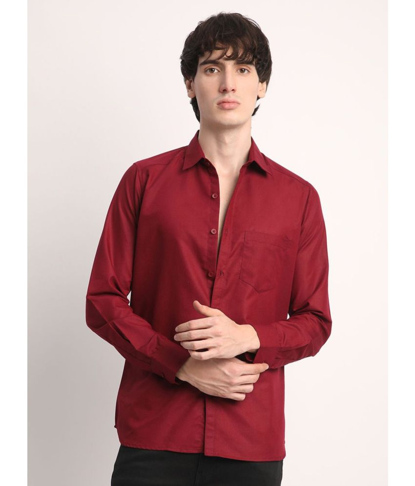     			VERTUSY Cotton Blend Regular Fit Solids Full Sleeves Men's Casual Shirt - Maroon ( Pack of 1 )