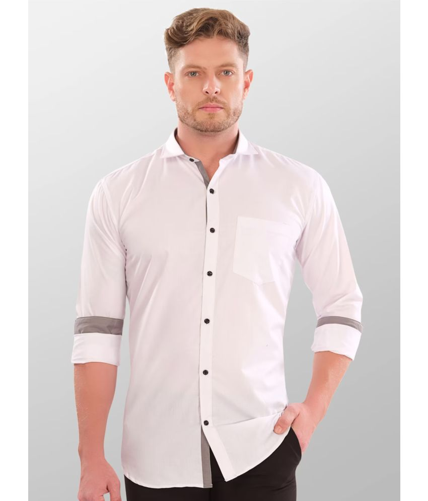     			VERTUSY Cotton Blend Regular Fit Solids Full Sleeves Men's Casual Shirt - White ( Pack of 1 )