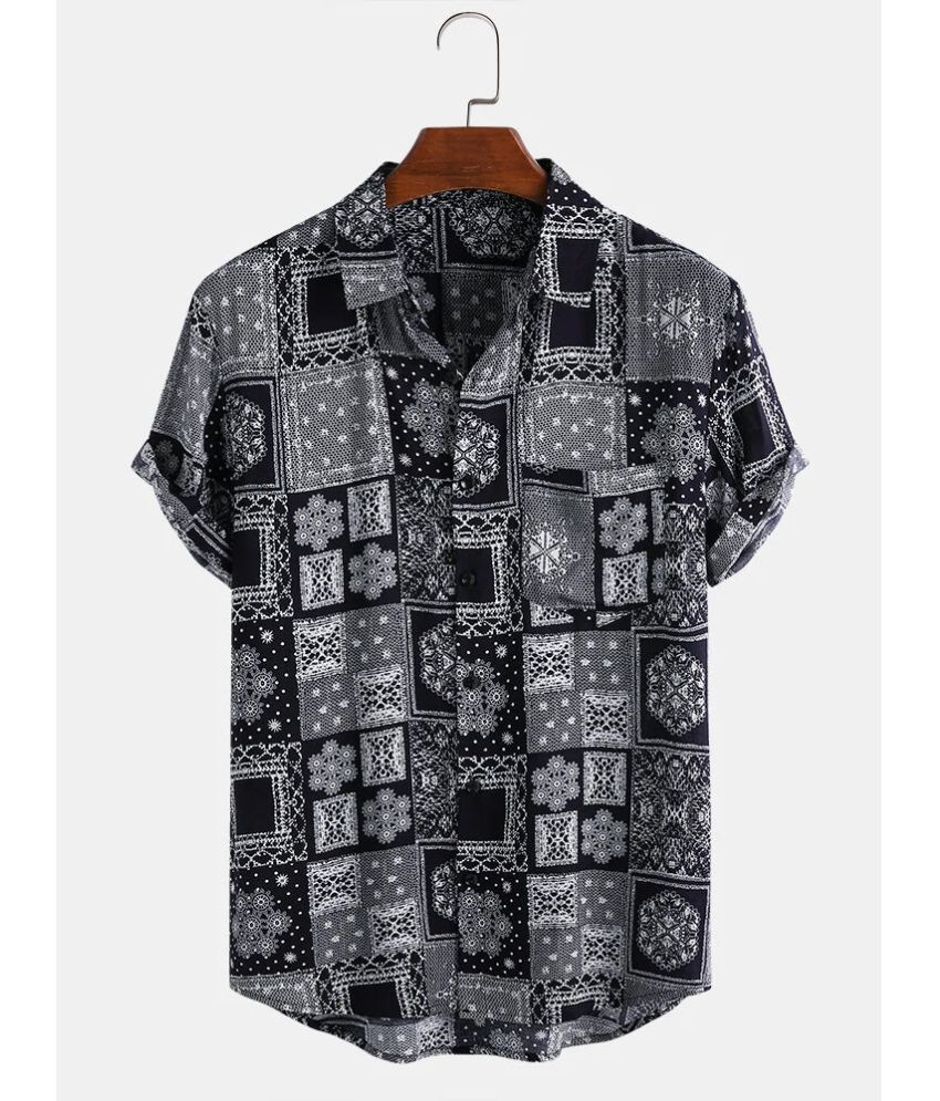     			colorwings Cotton Blend Regular Fit Printed Half Sleeves Men's Casual Shirt - Black ( Pack of 1 )