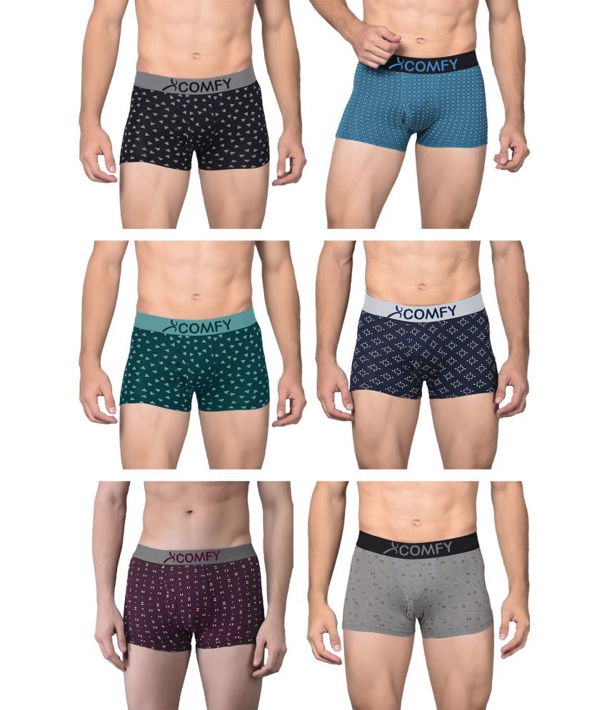     			Amul comfy Pack of 6 Cotton Trunks For Men's ( Multicolor )