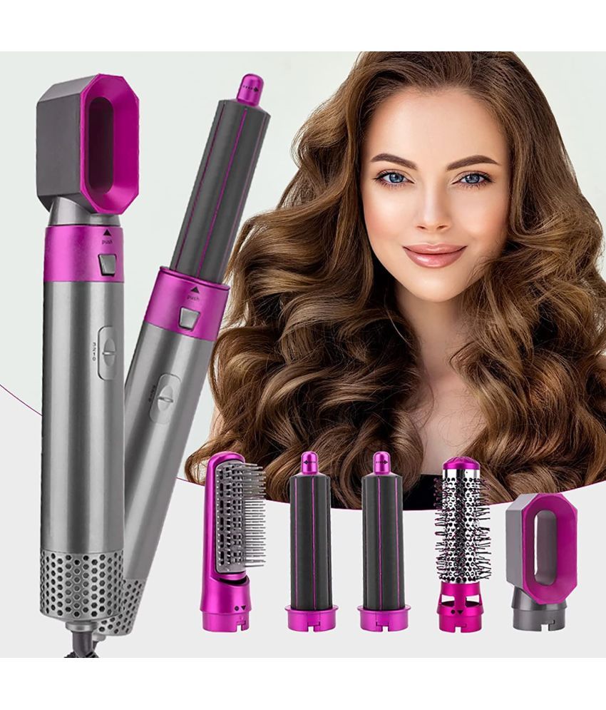     			BAWALY 5 IN 1 Hair Styler Pink Hair Straightener