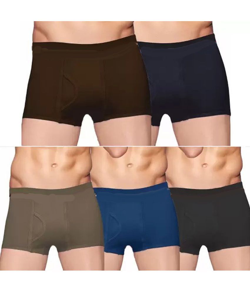     			Cavenders Pack of 5 Cotton Blend Trunks For Men's ( Multicolor )