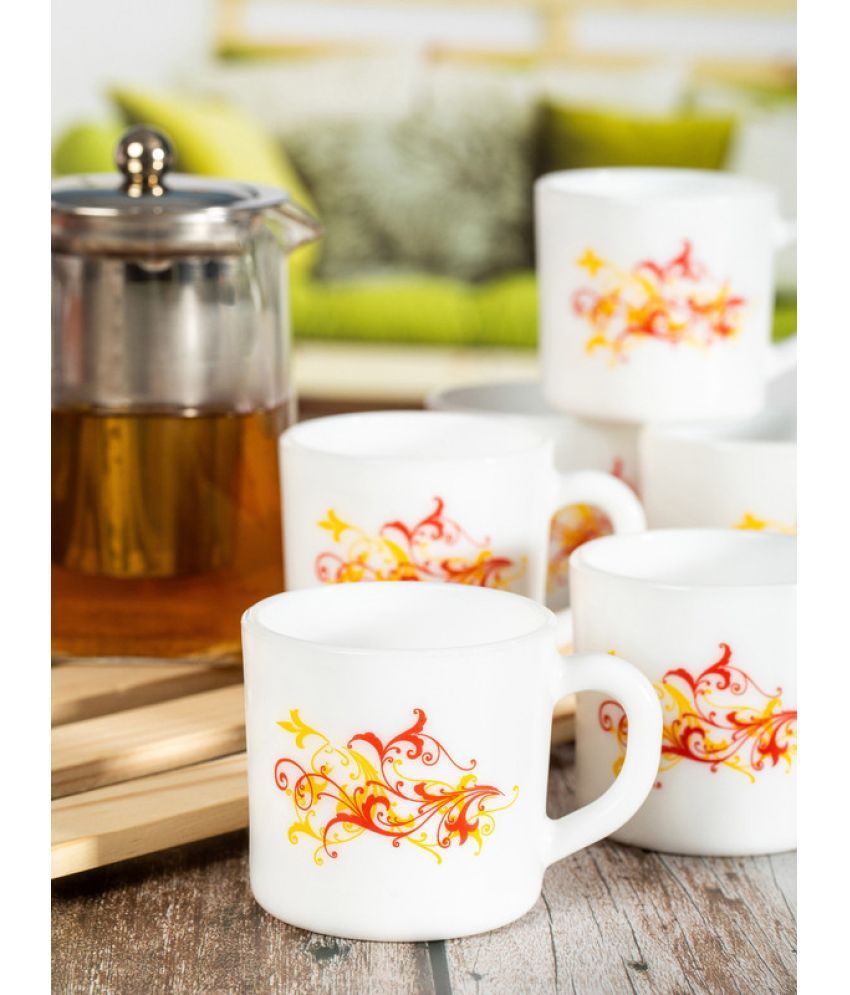     			Cello Dazzle Coffee Mug  Floral Opal Coffee Mug 180 mL ( Pack of 6 )