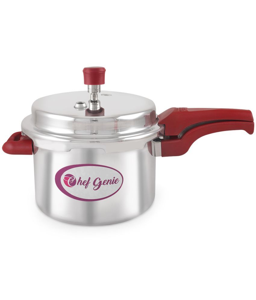     			Chef Genie Aluminium Cooker Triply Aluminium Outer Lid OuterLid Pressure Cooker Sandwich Bottom Bakelite Handle 5 L