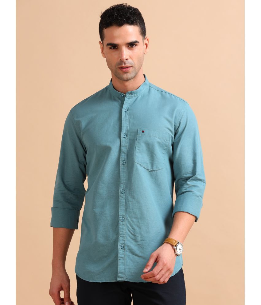     			Cool Colors 100% Cotton Slim Fit Solids Full Sleeves Men's Casual Shirt - Green ( Pack of 1 )