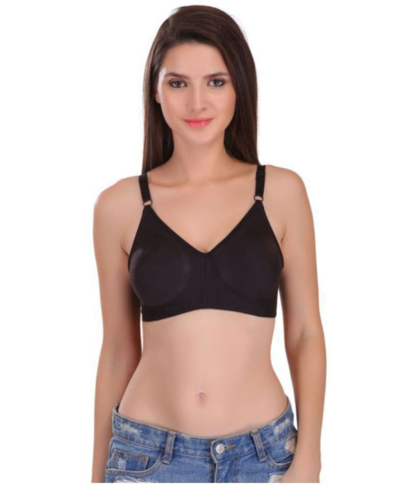     			Featherline Pack of 1 Cotton Blend Non Padded Everyday Bra For Women ( Black )