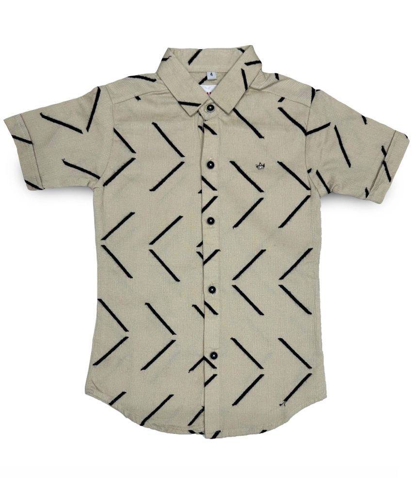     			HAVOK KIDS Pack of 1 Boys 100% Cotton Half Sleeves Shirt ( Beige )