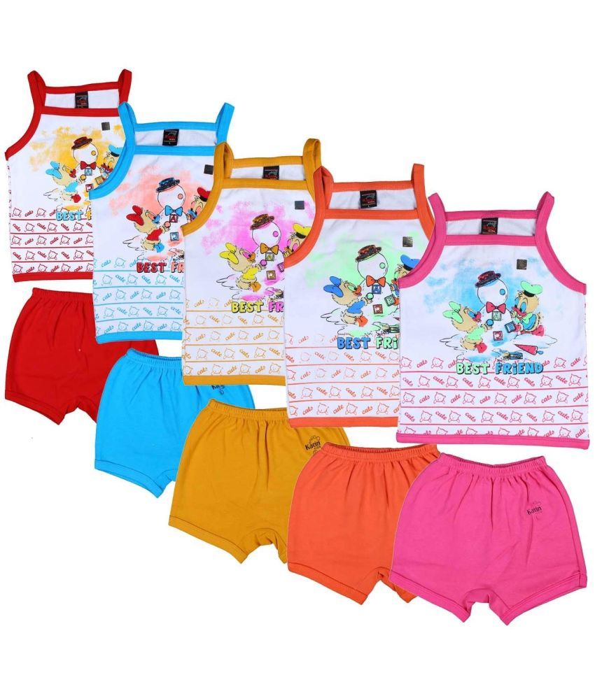     			JUST TRY FASHION Pack of 5 Unisex for Baby Cotton Top & Shorts ( Multicolor 3 )