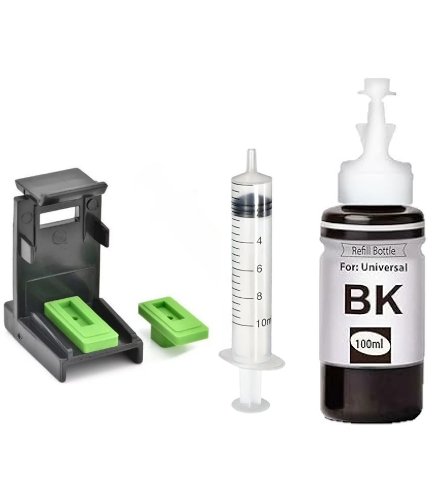     			KALAR 802 & PG 47 Refill Kit Black Pack of 1 Cartridge for H_P and CAN0N Cartridge Printers - 100ml Bottle