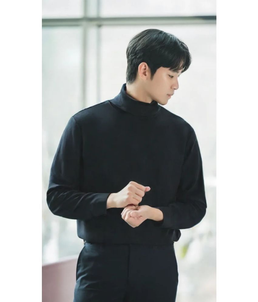     			MAYKR Woollen High Neck Men's Full Sleeves Pullover Sweater - Black ( Pack of 1 )