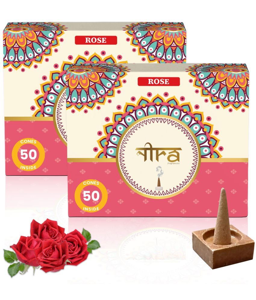     			Nira Fragrances Dhoop,Aromatic Cone Rose 100 Pieces ( Pack of 2 )