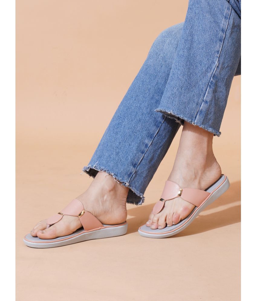     			PLANET WALK Peach Women's Flats