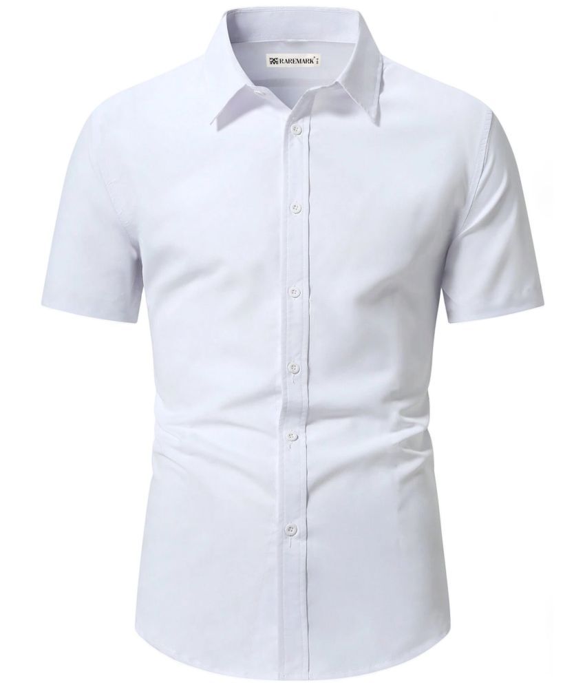     			RAREMARK Cotton Blend Slim Fit Solids Full Sleeves Men's Casual Shirt - White ( Pack of 1 )