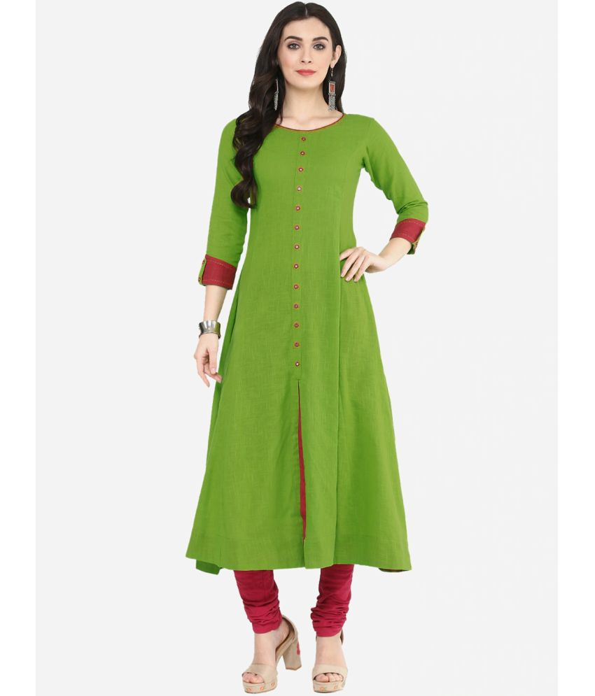     			Yash Gallery Pack of 1 Cotton Solid Front Slit Women's Kurti - ( Maroon )