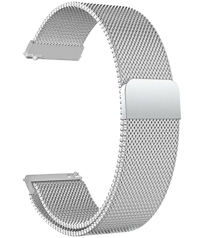     			ACM Watch Strap Magnetic 22mm compatible with Fastrack Revoltt X Smartwatch Luxury Metal Chain Band Silver