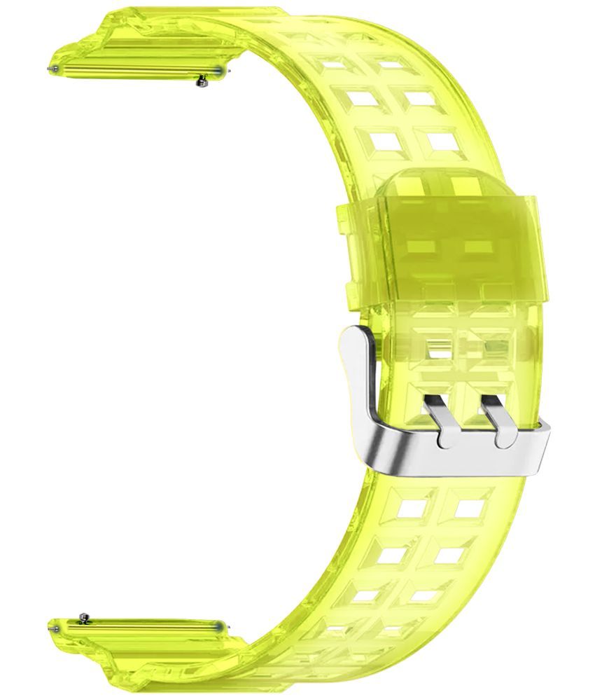     			ACM Watch Strap Silicone Transparent Design 22mm compatible with Fire-Boltt Apollo 3 Bsw195 Bsw147 Smartwatch Classy Band Neon Green