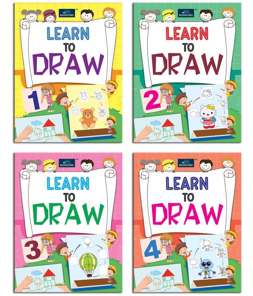     			BookFord Learn To Draw Copy Coloring Book For Kids (Set Of 4)- Fun, Educational, Colorful Imagery, Engaging Activities, and Hours of Entertainment Drawing Books For Kids. Suitable For All Ages Groups [Paperback]