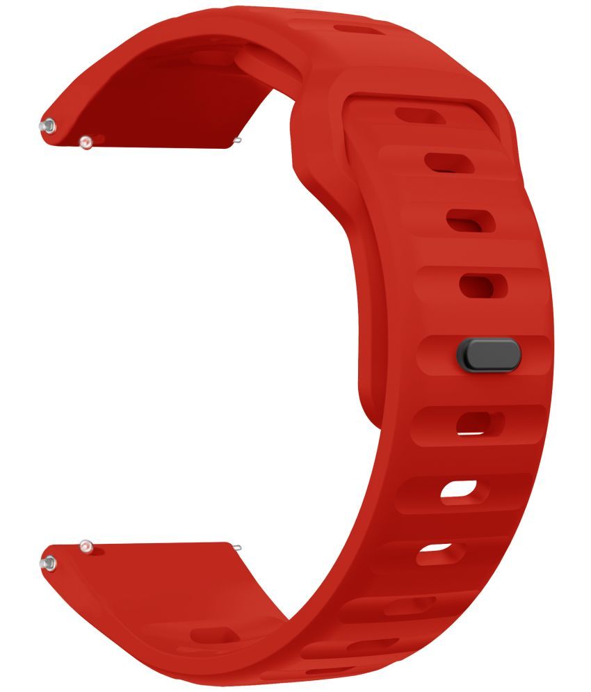     			ACM Watch Strap Sports Silicone Belt 22mm compatible with Boult Crown R Smartwatch Breatheable Band Red