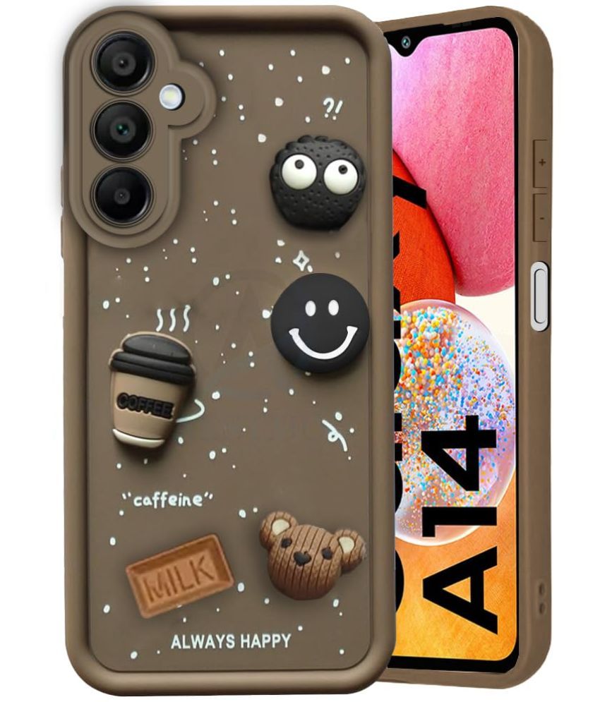     			Bright Traders Brown Printed Back Cover Rubber Compatible For Samsung Galaxy A14 5g ( Pack of 1 )