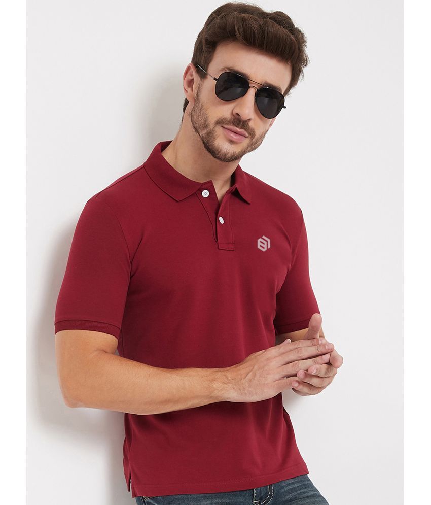     			BISHOP COTTON Pack of 1 Cotton Blend Regular Fit Solid Half Sleeves Men's Polo T Shirt ( Maroon )